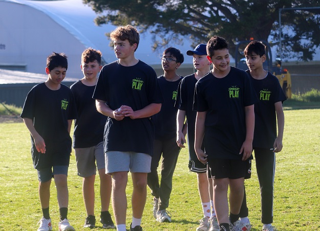 Boys ready to play cricket